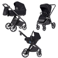 Коляска 3 в 1 Carrello Omega+ CRL-6545/1, Cosmo Black (Черный)