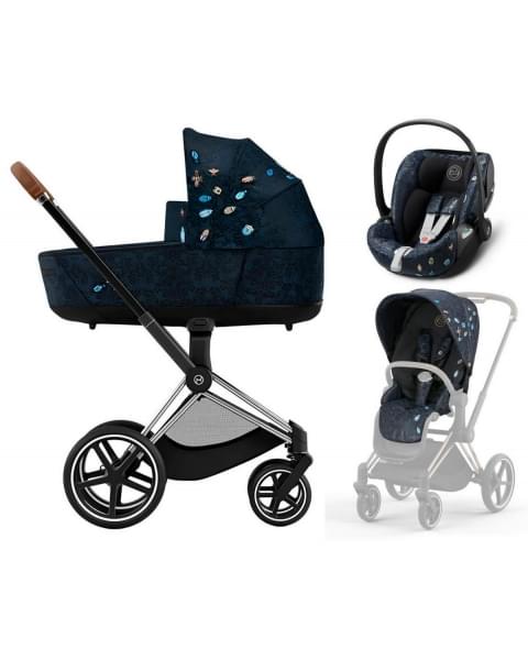Коляска 3 в 1 Cybex Priam IV и автокресло Cloud T i-Size Jewels of Nature/Chrome Brown