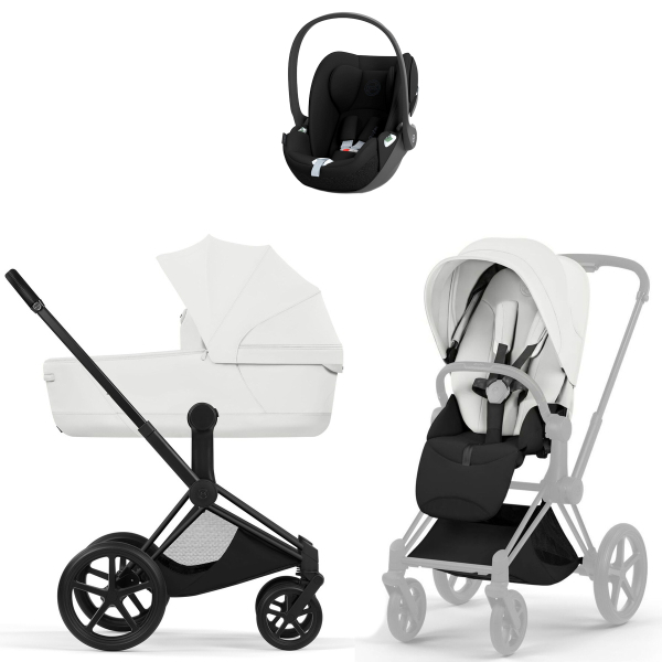 Коляска 3 в 1 Cybex Priam V Matt Black Style Off White + Cloud T Sepia Black