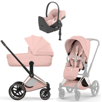 Коляска 4 в 1 Cybex Priam V Rosegold Style Peach Pink + Cloud T Peach Pink Plus Base T