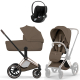 Коляска 3 в 1 Cybex Priam V Rosegold Style Coconut Brown + Cloud T Sepia Black