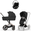 Коляска 3 в 1 Cybex Priam V Rosegold Style Sepia Black + Cloud T Sepia Black