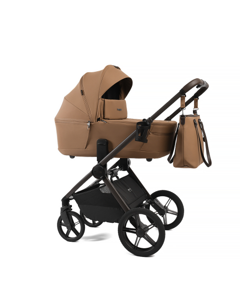 Коляска детская Peppy Monaco thermo (1.0) 2 в 1 Biscuit (бисквит), рама серо-коричневая