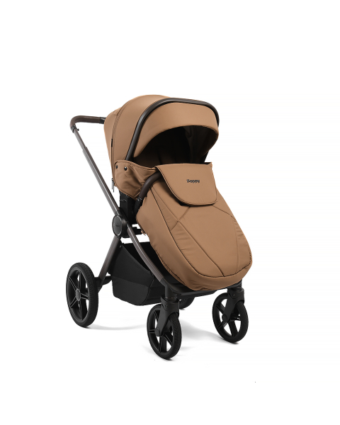 Коляска детская Peppy Monaco thermo (1.0) 2 в 1 Biscuit (бисквит), рама серо-коричневая