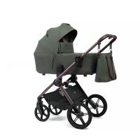 Коляска детская Peppy Monaco thermo 2 в 1 Green (зеленый), рама серо-коричневая