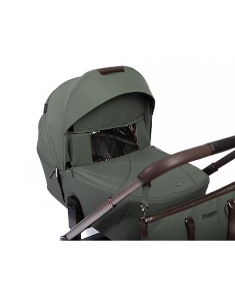 Коляска детская Peppy Monaco thermo 2 в 1 Green (зеленый), рама серо-коричневая