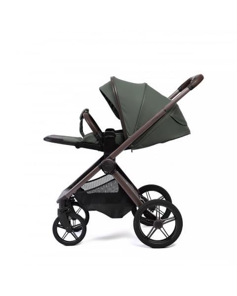 Коляска детская Peppy Monaco thermo 2 в 1 Green (зеленый), рама серо-коричневая