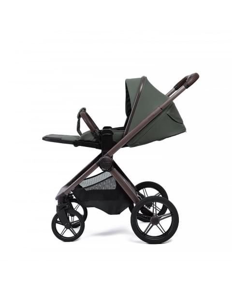 Коляска детская Peppy Monaco thermo 2 в 1 Green (зеленый), рама серо-коричневая