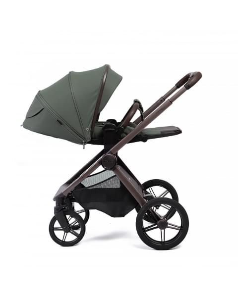 Коляска детская Peppy Monaco thermo 2 в 1 Green (зеленый), рама серо-коричневая