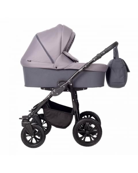 Коляска для двойни 2 в 1 Indigo Charlotte Sity Duo, Cs 03 (Темно-серый + Фиолетовый)