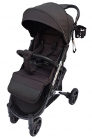 Коляска прогулочная Peppy Polo silver black хром рама, сумка