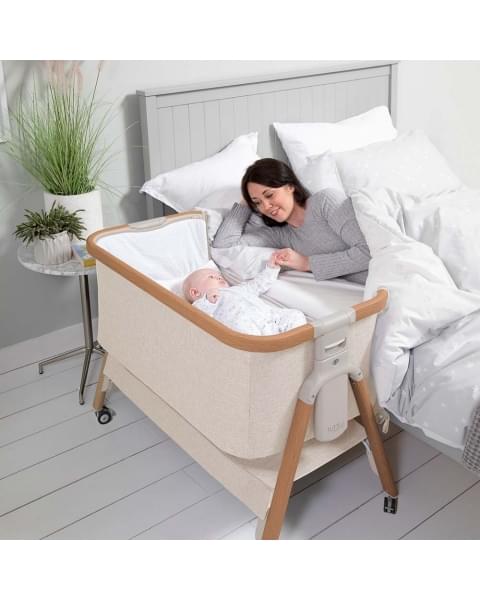 Колыбель Tutti Bambini CoZee с колесами, Scandinavian Walnut / Ecru (Орех / Бежевый)