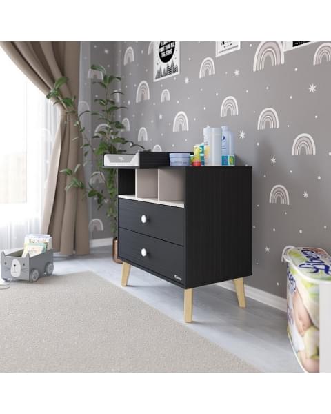 Комод Pituso Kids Luxor ЛДСП Черный-кашемир