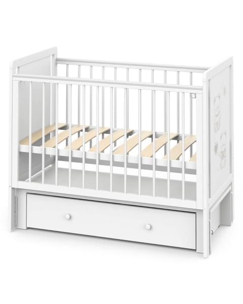 Кровать детская Indigo Happy Friends маятник на колесах, ящик