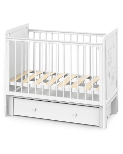 Кровать детская Indigo Happy Friends маятник на колесах, ящик