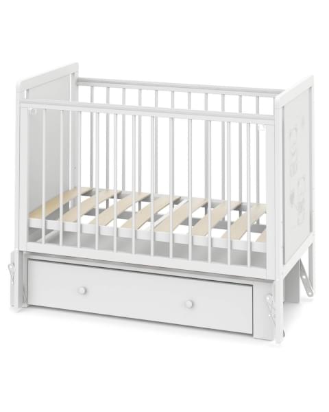 Кровать детская Indigo Happy Friends маятник на колесах, ящик