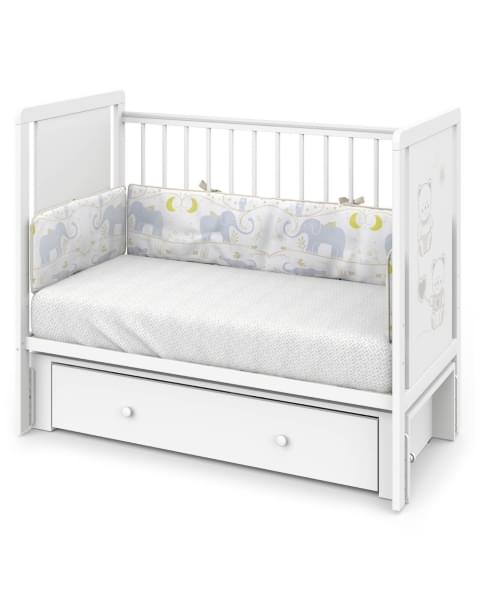 Кровать детская Indigo Happy Friends маятник на колесах, ящик