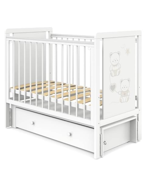 Кровать детская Indigo Happy Friends маятник на колесах, ящик