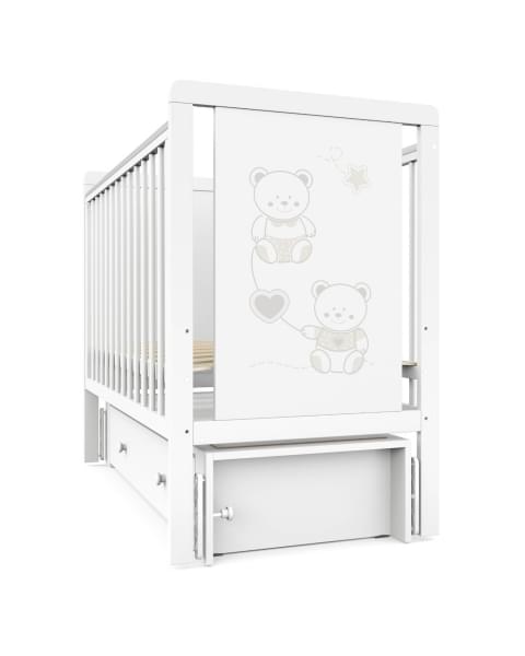 Кровать детская Indigo Happy Friends маятник на колесах, ящик