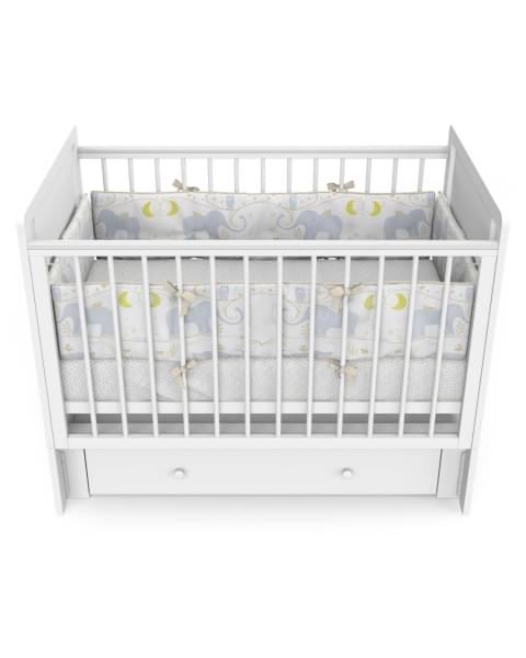 Кровать детская Indigo Happy Friends маятник на колесах, ящик