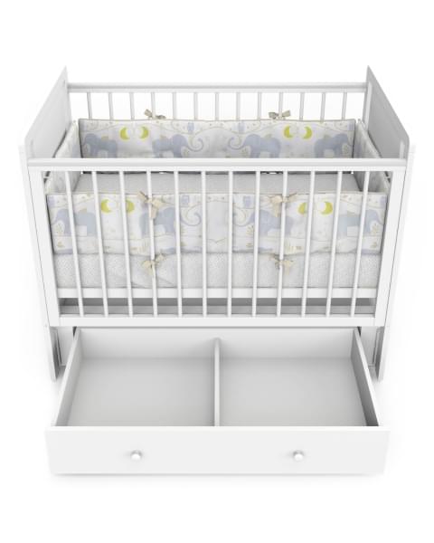 Кровать детская Indigo Happy Friends маятник на колесах, ящик