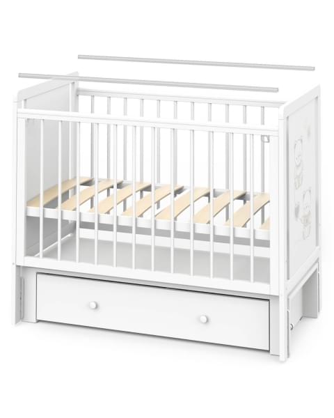 Кровать детская Indigo Happy Friends маятник на колесах, ящик