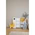 Стеллаж для игрушек UNIX Kids Moon 8 (3 полки + 5 ящиков) желтый/белый
