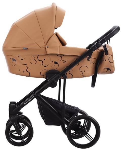 Детская коляска Bebetto Magnum Light SE Pro 2 в 1 04 рыжая кожа черная рама