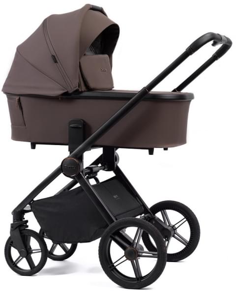 Детская коляска Peppy Monaco 3 в 1 с автокреслом First Brownie коричневый, рама черная