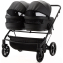 Детская коляска для двойни Adamex Leo Duo Deluxe 3 в 1 DUO-SA2 (ЧЕРНАЯ КОЖА)