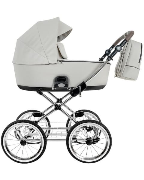 Детская коляска Roan Bass Next Classic 2.0 d14 3 в 1 с автокреслом Tutis Elo Lux EduSky Black BSNC/94/2 Marzipan/Black/руч.Cappuccino