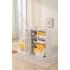 Стеллаж для игрушек UNIX Kids Moon 8 (3 полки + 5 ящиков) желтый/белый