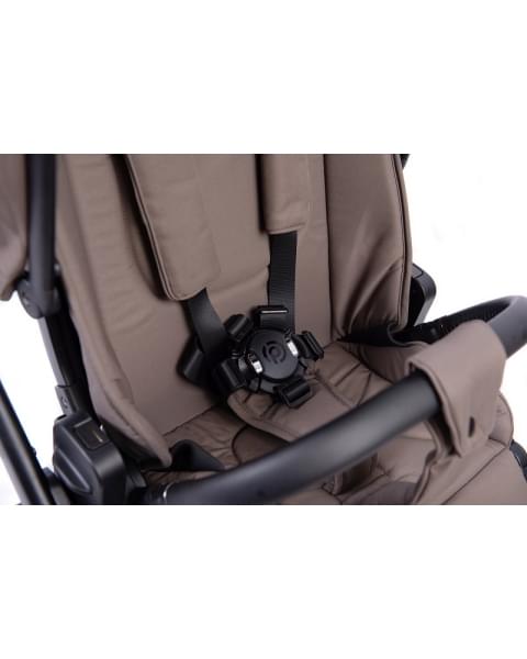 Детская коляска Peppy Monaco 3 в 1 с автокреслом First Brownie коричневый, рама черная