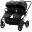 Детская коляска для двойни Adamex Leo Duo Deluxe 3 в 1 DUO-SA2 (ЧЕРНАЯ КОЖА)