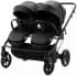 Детская коляска для двойни Adamex Leo Duo Deluxe 3 в 1 DUO-SA2 (ЧЕРНАЯ КОЖА)