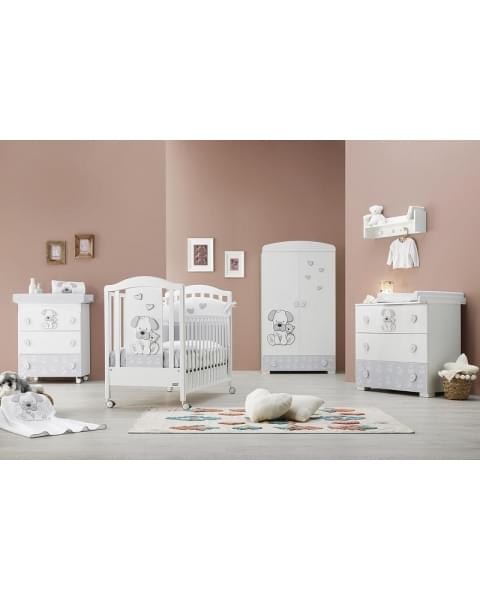 Пеленальный комод Erbesi Jack белый/серый