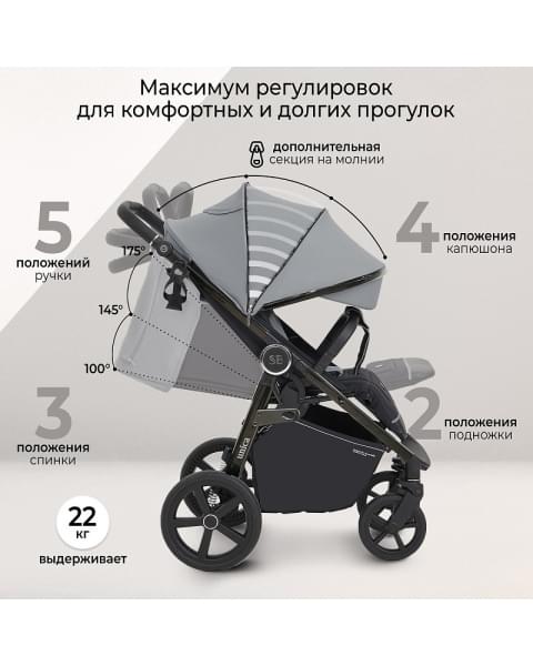 Прогулочная коляска Sweet Baby Unica Grey