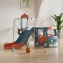 Игровой комплекс с горкой и качелями UNIX Kids Bus 171 см Red