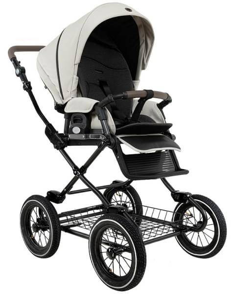 Детская коляска Roan Bass Next Classic 2.0 d12 3 в 1 с автокреслом Tutis Elo Lux EduSky Black BNC/84/2 Marzipan/Black/руч.Cappuccino