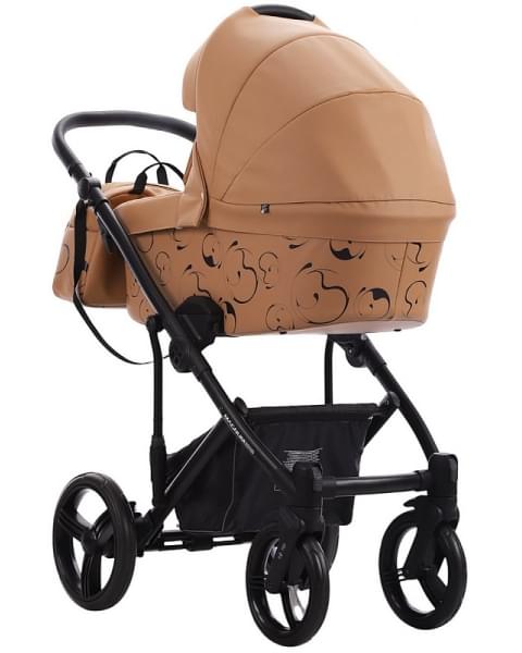Детская коляска Bebetto Magnum Light SE Pro 2 в 1 04 рыжая кожа черная рама