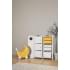Стеллаж для игрушек UNIX Kids Moon 8 (3 полки + 5 ящиков) желтый/белый
