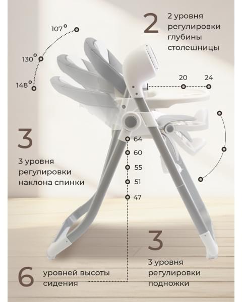 Стульчик для кормления - Электрокачели Sweet Baby Fiesta Grey