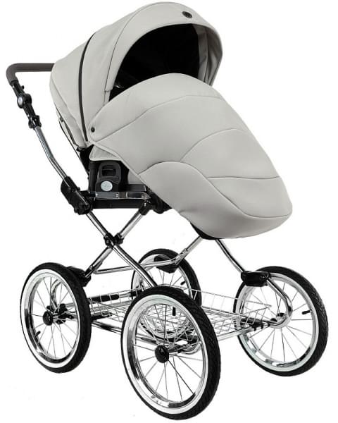 Детская коляска Roan Bass Next Classic 2.0 d14 3 в 1 с автокреслом Tutis Elo Lux EduSky Black BSNC/94/2 Marzipan/Black/руч.Cappuccino