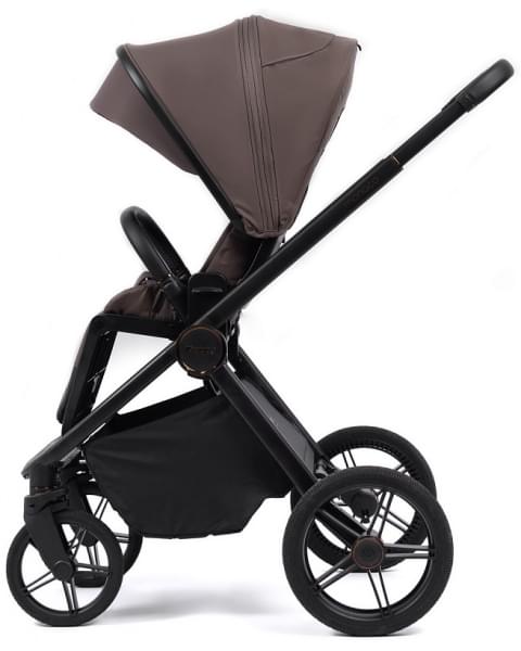 Детская коляска Peppy Monaco 3 в 1 с автокреслом First Brownie коричневый, рама черная