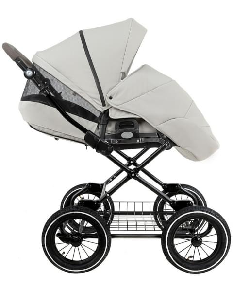 Детская коляска Roan Bass Next Classic 2.0 d12 3 в 1 с автокреслом Tutis Elo Lux EduSky Black BNC/84/2 Marzipan/Black/руч.Cappuccino