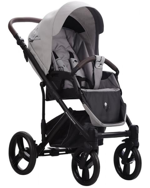 Детская коляска Bebetto Magnum Light SE Pro 2 в 1 06 св.серая кожа черная рама