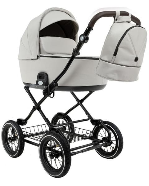 Детская коляска Roan Bass Next Classic 2.0 d12 3 в 1 с автокреслом Tutis Elo Lux EduSky Black BNC/84/2 Marzipan/Black/руч.Cappuccino