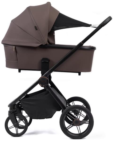 Детская коляска Peppy Monaco 3 в 1 с автокреслом First Brownie коричневый, рама черная