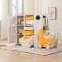 Стеллаж для игрушек UNIX Kids Moon 8 (3 полки + 5 ящиков) желтый/белый