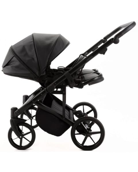 Детская коляска для двойни Adamex Leo Duo Deluxe 3 в 1 DUO-SA2 (ЧЕРНАЯ КОЖА)